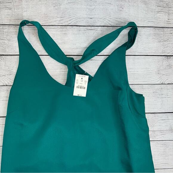 J. Crew NWT Twisted Back Scoop Neck Shift Dress in Green Size 14 - Picture 4 of 8